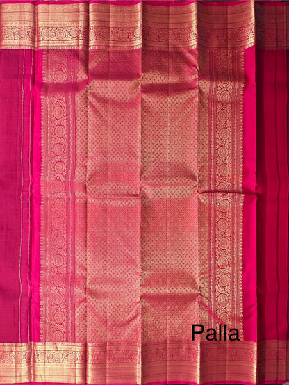 Magenta Handloom Kanjivaram Pure Silk Saree