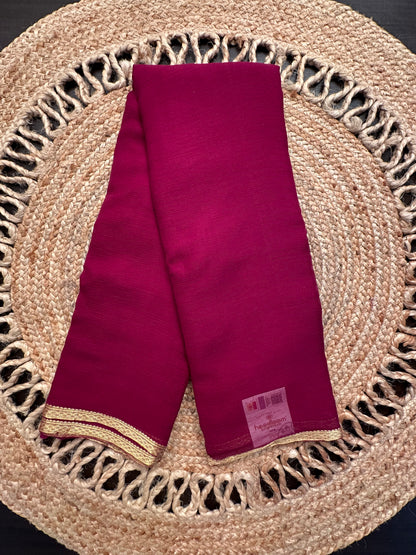 Wine Pure Chiffon Saree