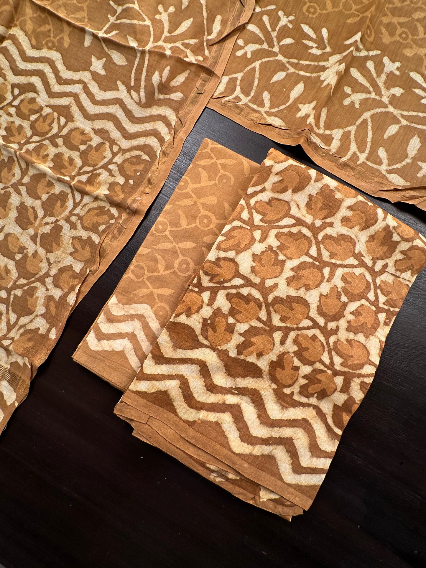 Brown Cotton Chanderi Suit