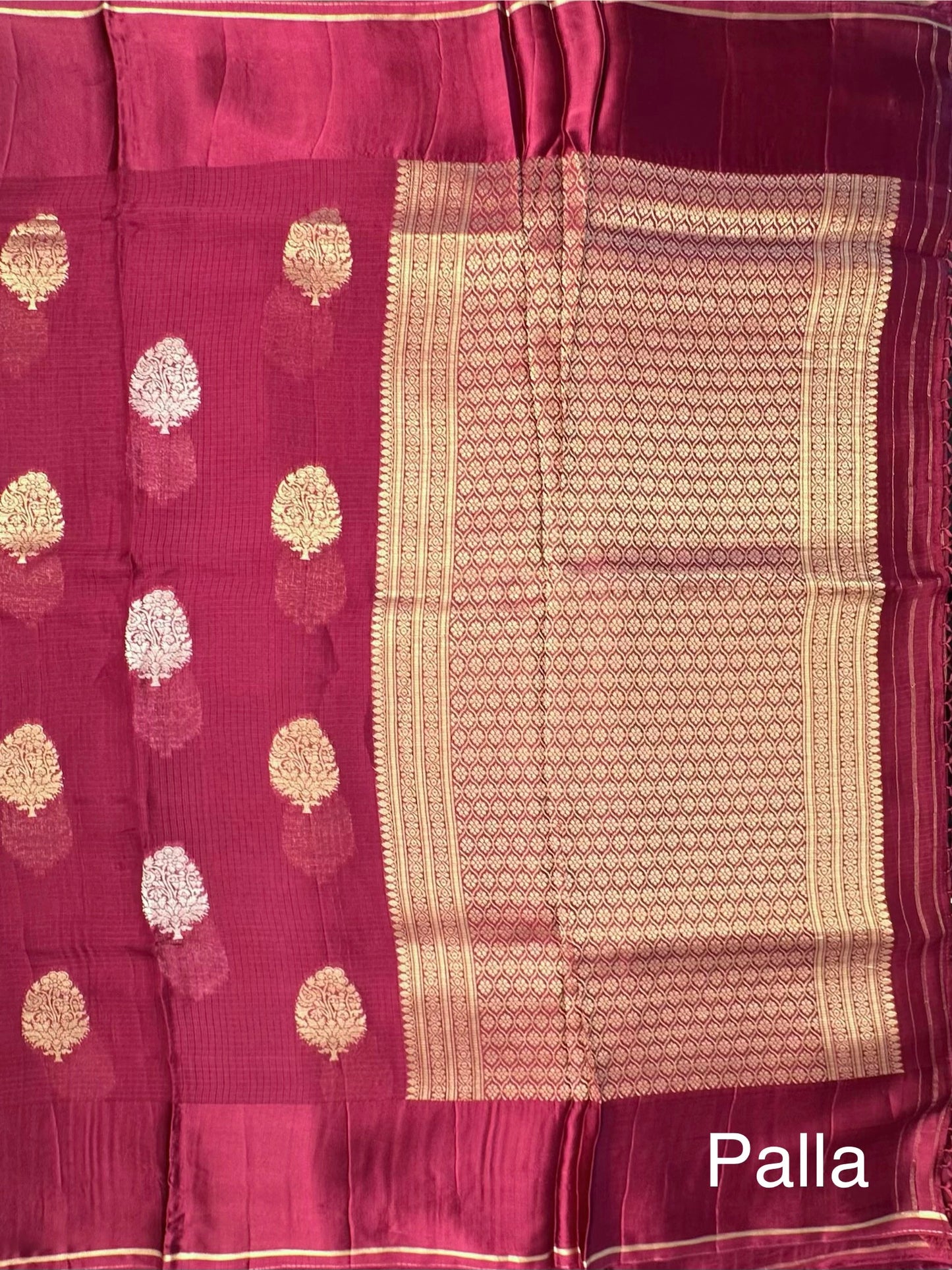 Maroon Manika Kota Doria Art Silk Saree