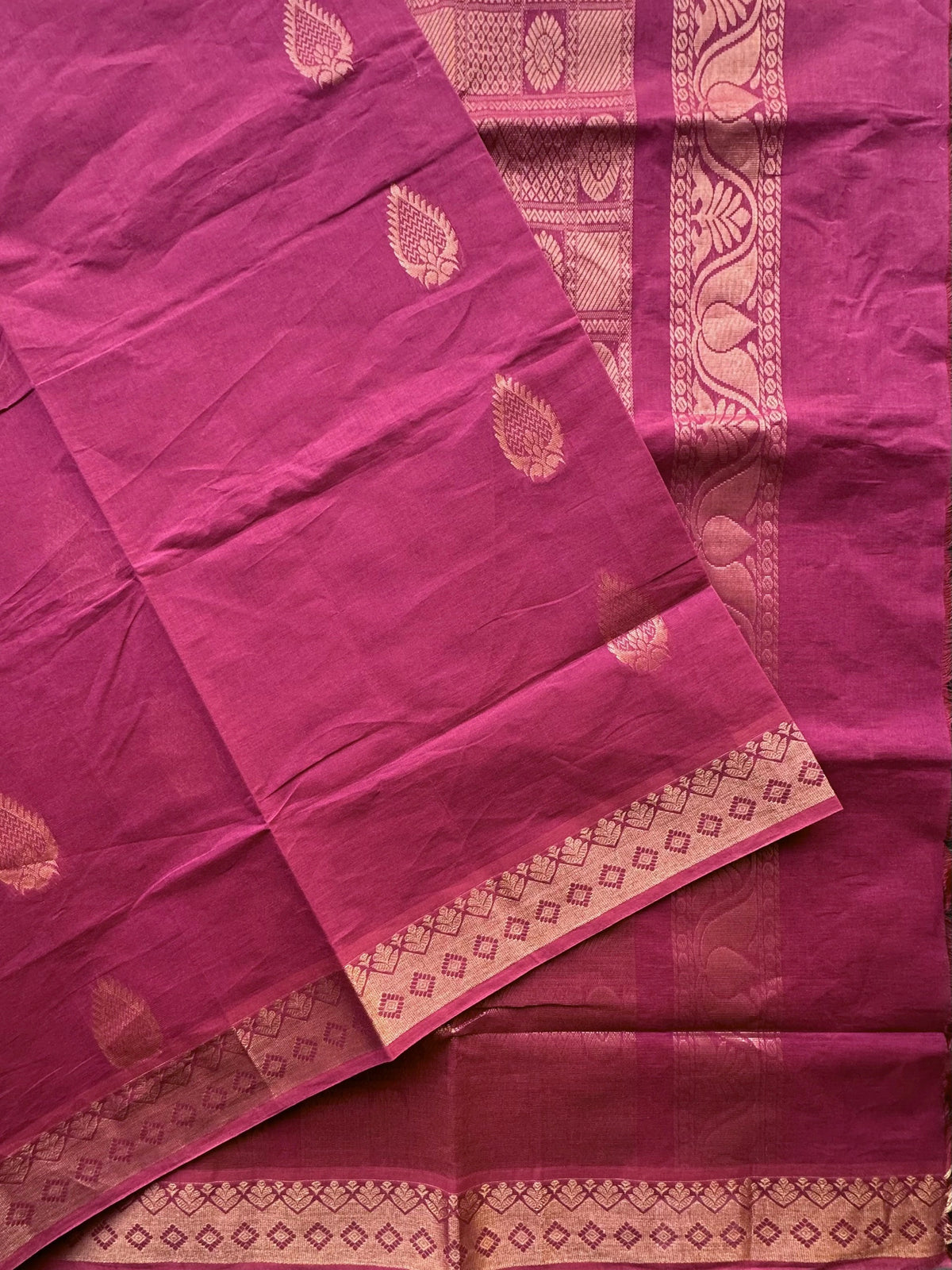 Dusky Magenta Kovai Pure Cotton Saree