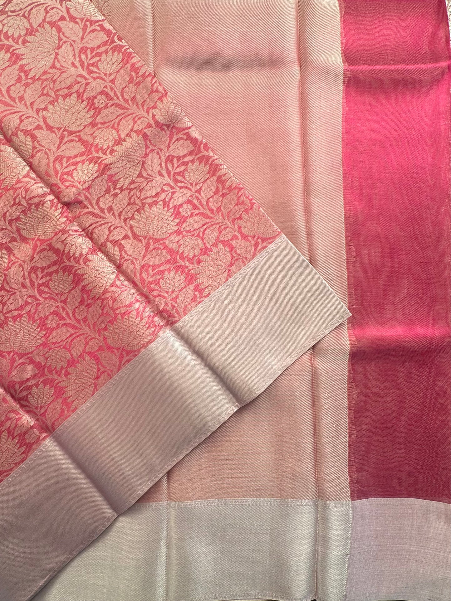 Pink Blended Tissue Saree