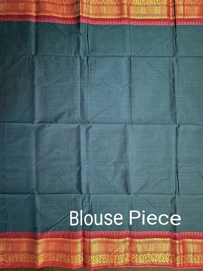 Peacock Blue Narayanpet Cotton Saree