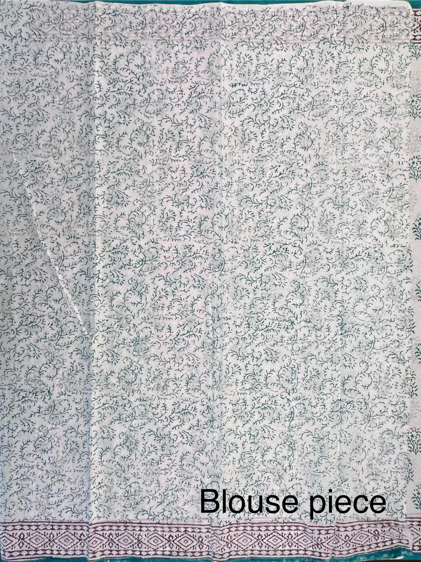 Off White Hand Block Print Pure Cotton Saree