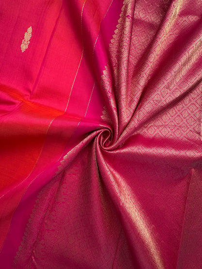 Coral-Rani Handloom Kanjivaram Pure Silk Saree