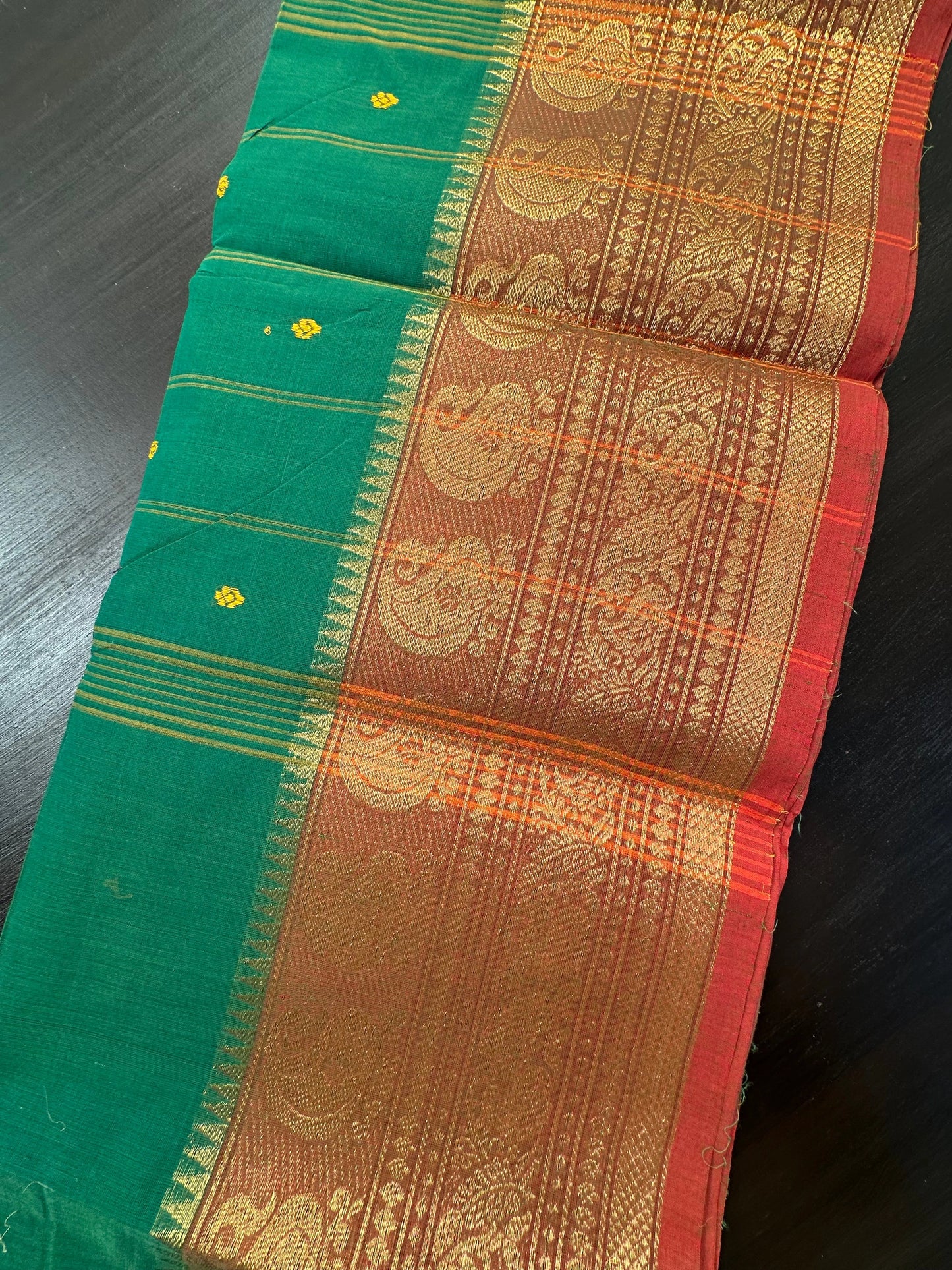 Bottle Green Narayanpet Cotton Saree