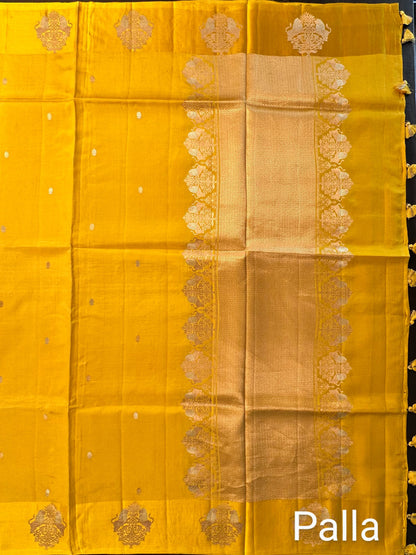 Olive Green Banarasi Satin Saree