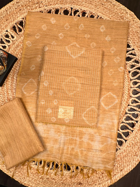 Mustard Kumari Art Cotton 3-Piece Suit