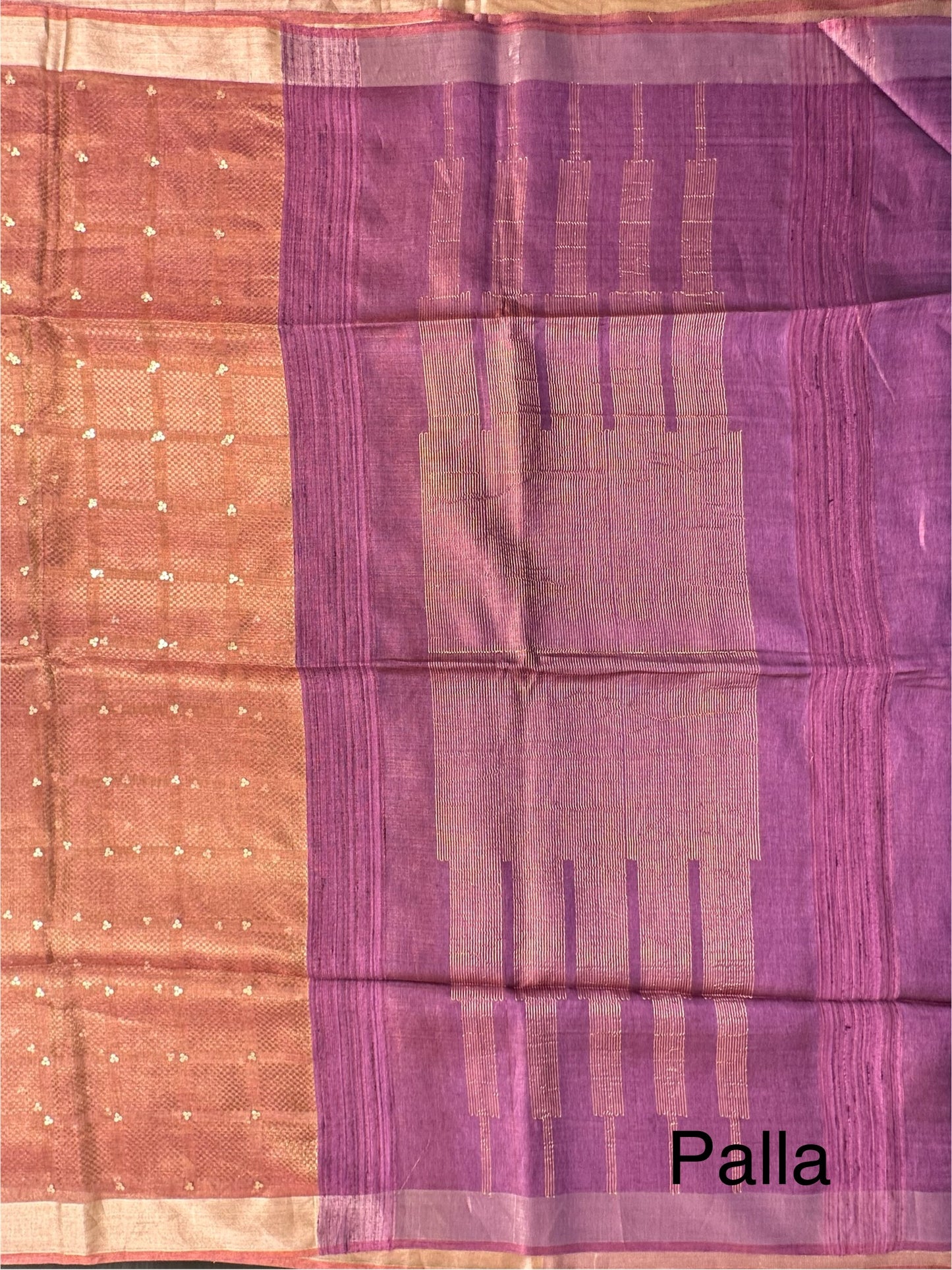 Purple Emboss Pure Tissue Silk Saree