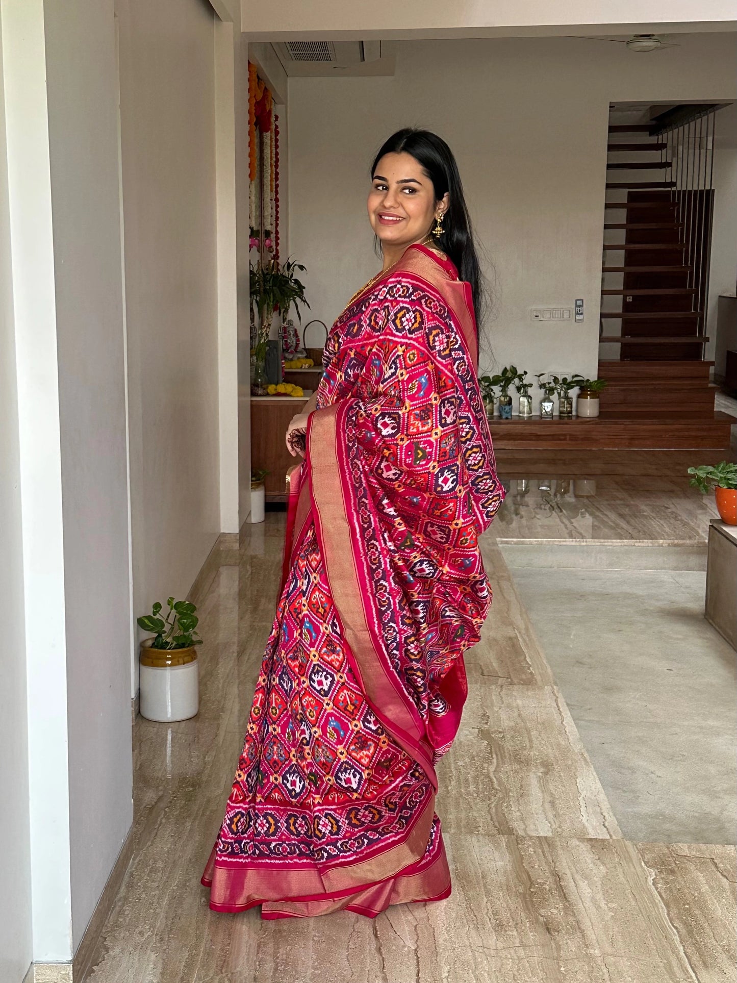 Rani Patola Handloom Silk Saree