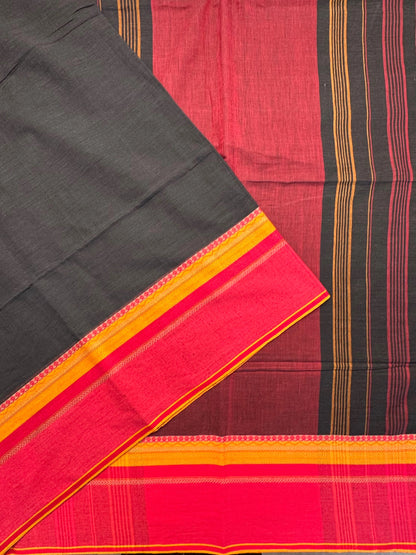 Black Piyali Bengal Cotton Saree