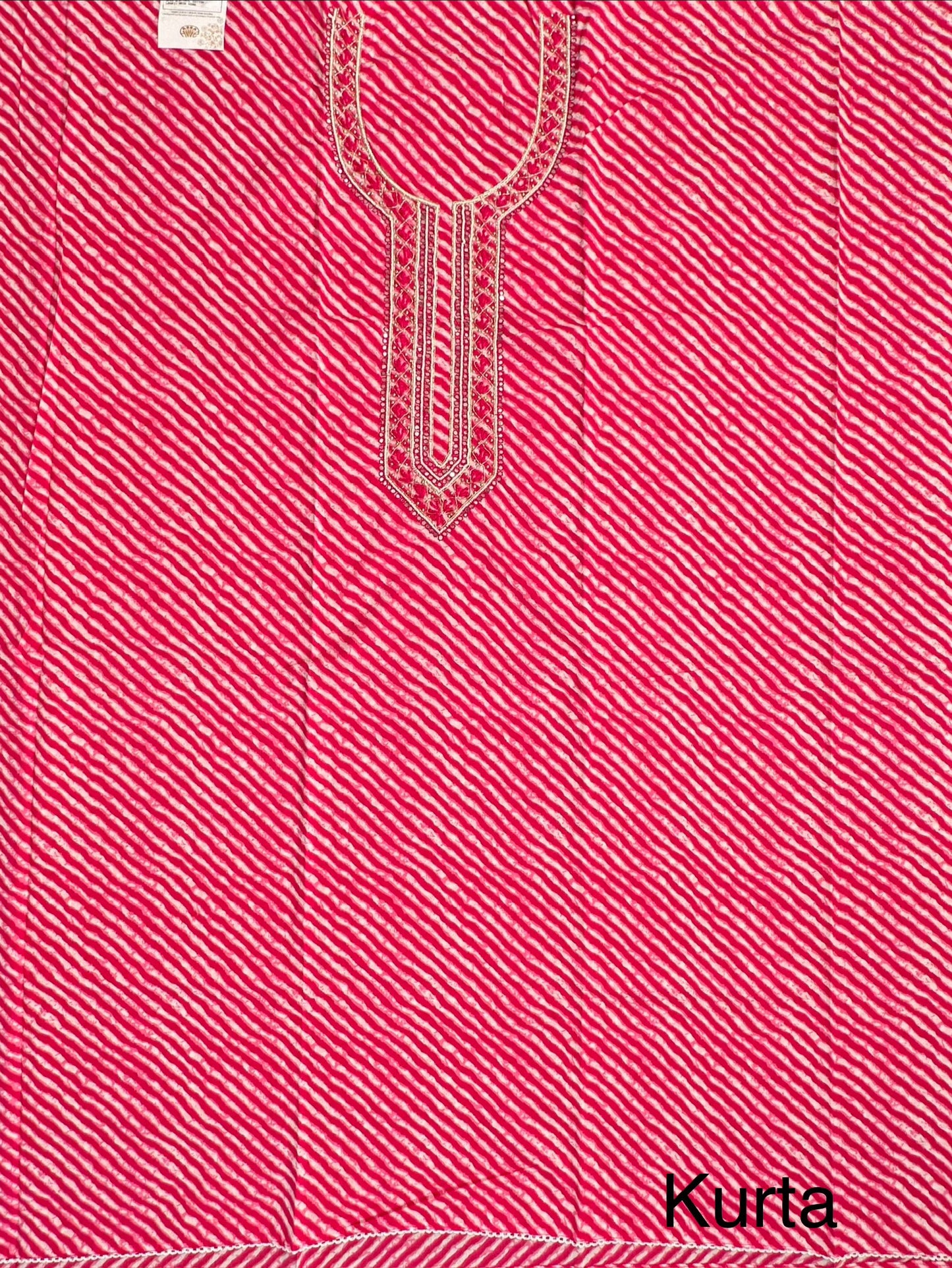 Rani Leheriya Jaipuri Cotton 3-Piece Unstitched Suit