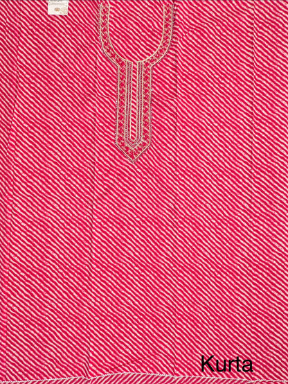 Rani Leheriya Jaipuri Cotton 3-Piece Unstitched Suit