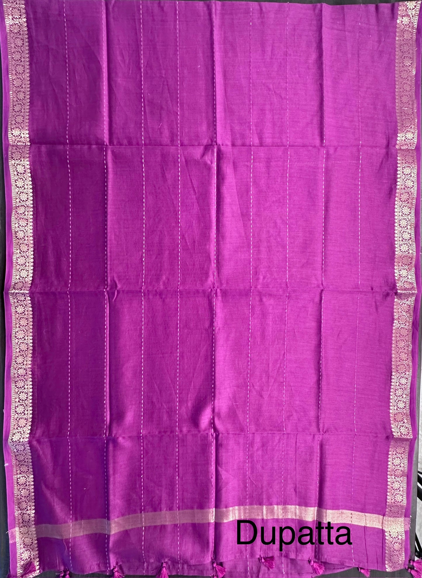 Dark Purple Handloom Chanderi Suit