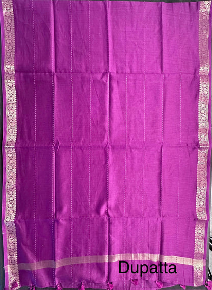 Dark Purple Handloom Chanderi Suit