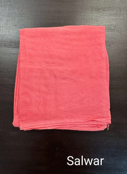 Pink Tissue Neck Work  Chanderi Unstitched 3-Piece Suit