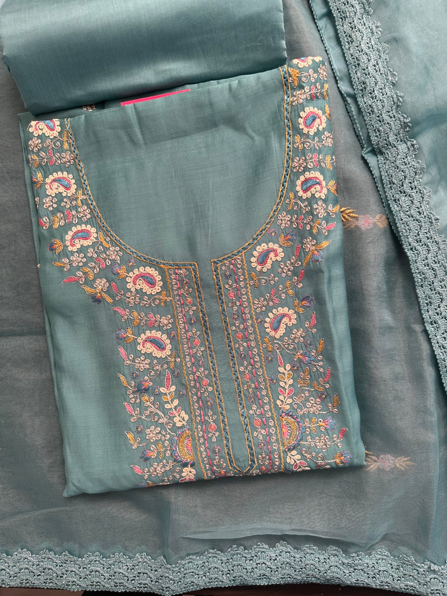 Firozi Pittan Work Cotton 3-Piece Suit