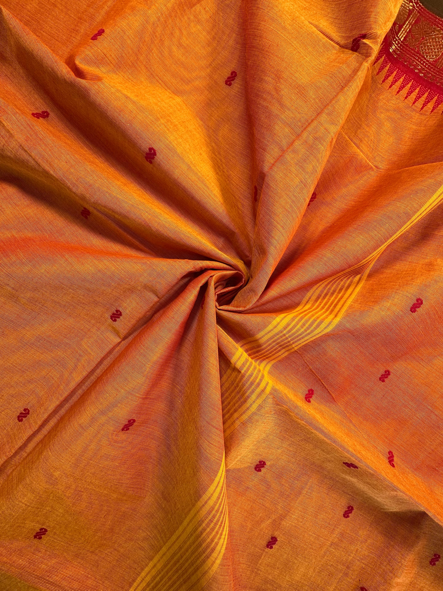 Mustard Narayanpet Cotton Saree