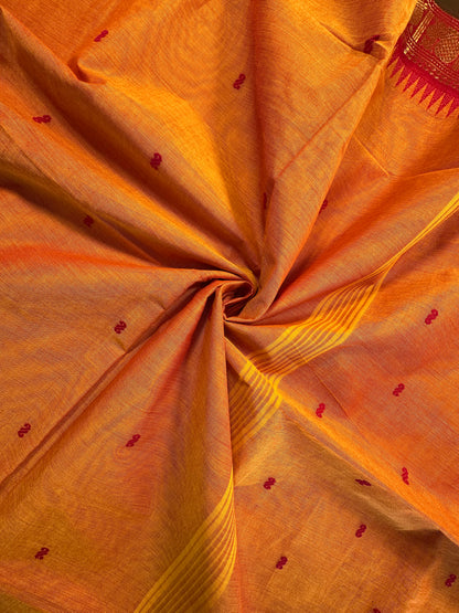 Mustard Narayanpet Cotton Saree