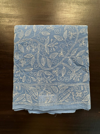 Cotton Saree With Kaantha  Embroidery