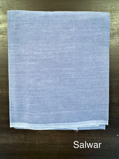 Blue Jute Cotton 3-Piece Suit