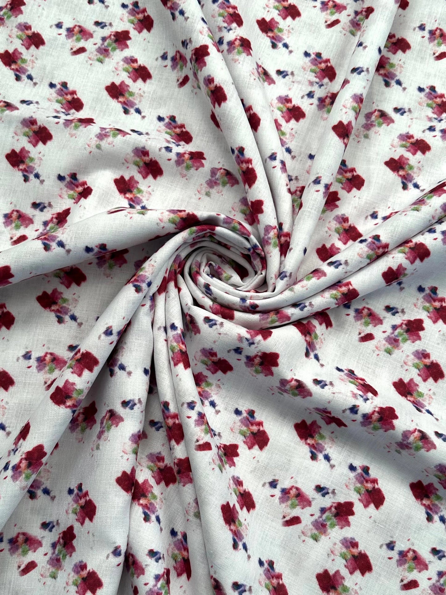 Floral Digital Print Fancy Cotton Linen Fabric