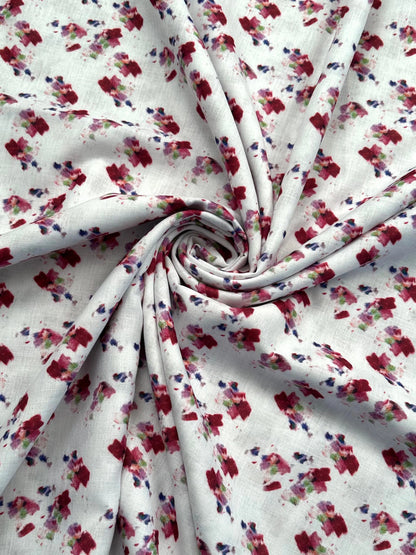 Floral Digital Print Fancy Cotton Linen Fabric