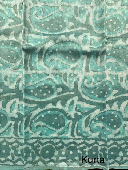 Sea Green Cotton Chanderi  Suit