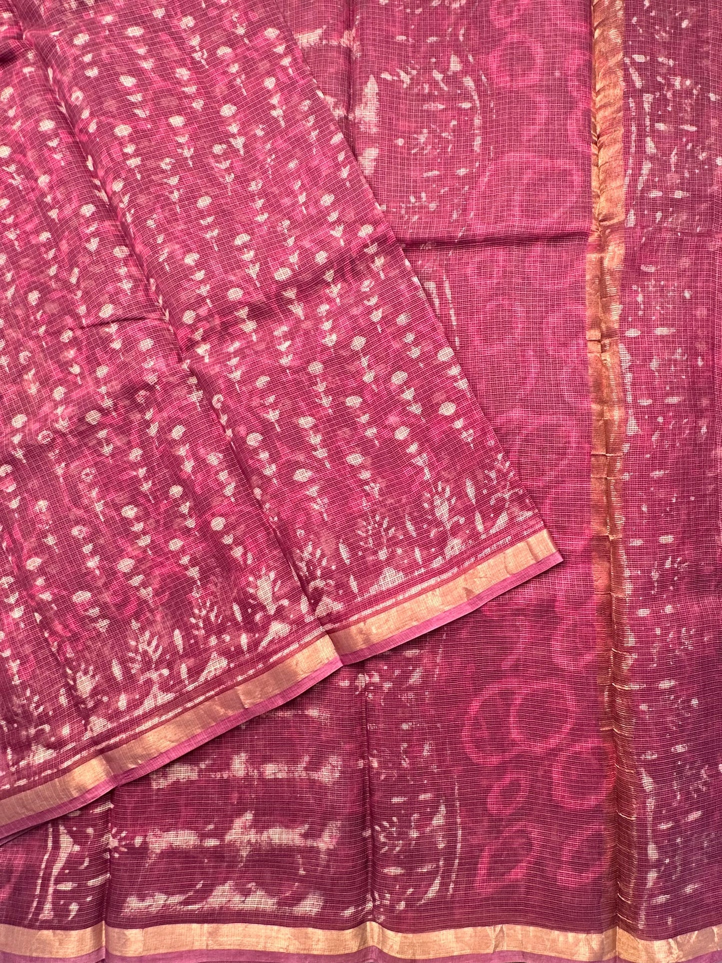 Purple Kota Doria Cotton-Silk Saree