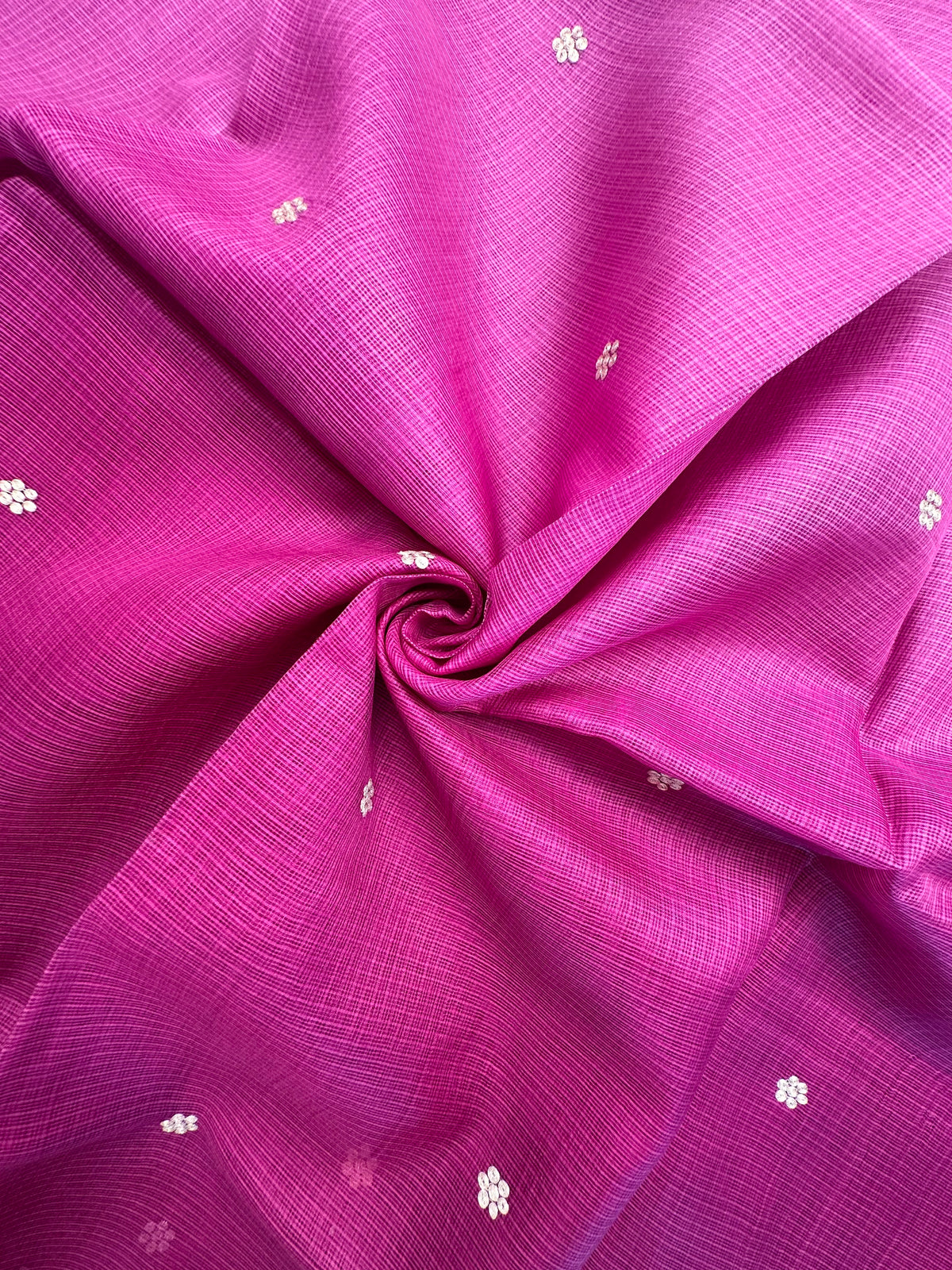 Magenta Purple Gitika Kota Doria Pure Silk Saree