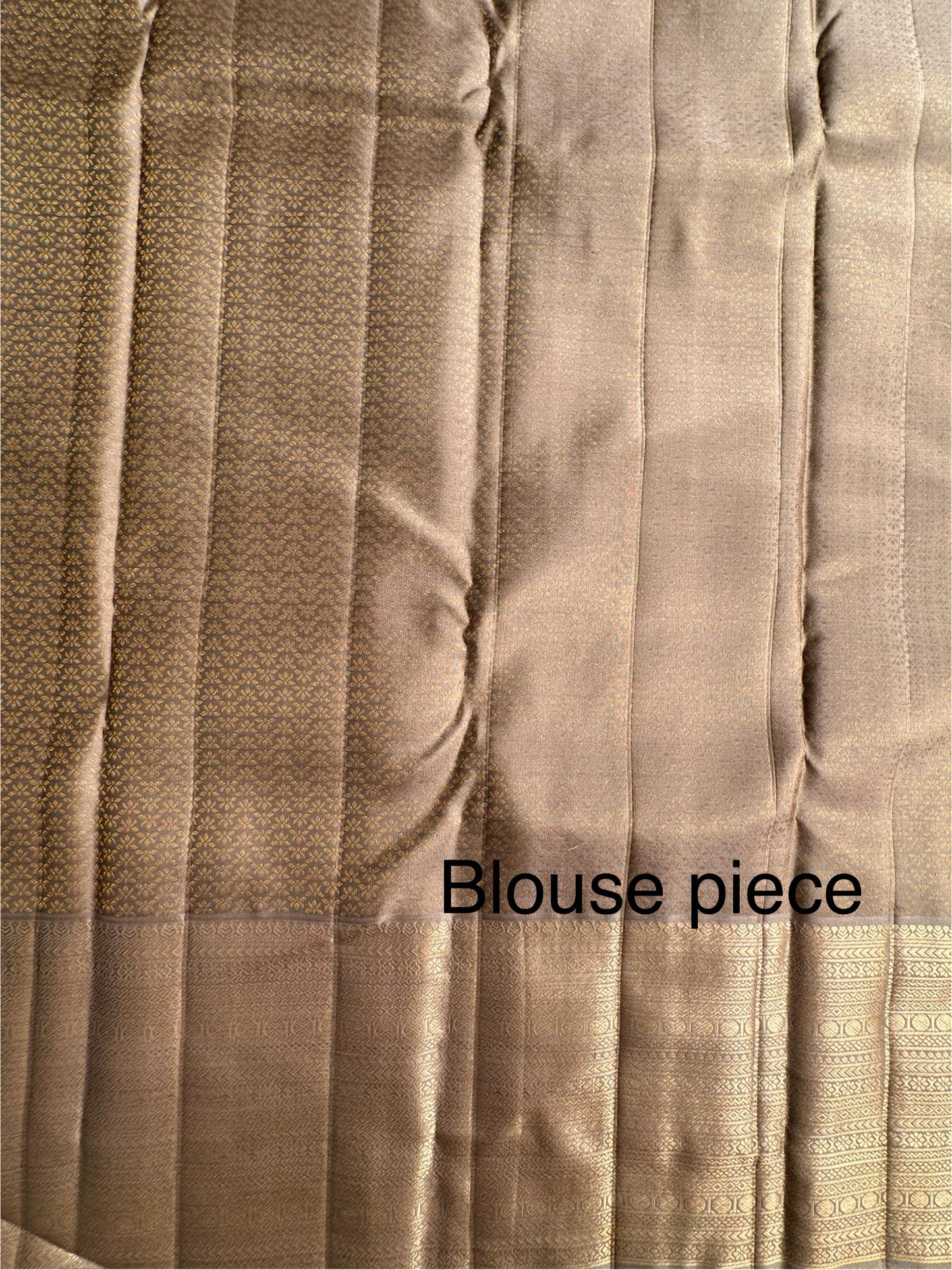 Blue-Beige  Handloom Kanjivaram Jamawar Pure Silk Saree