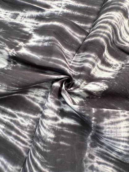 Blue-Black Batik Pure Cotton Saree