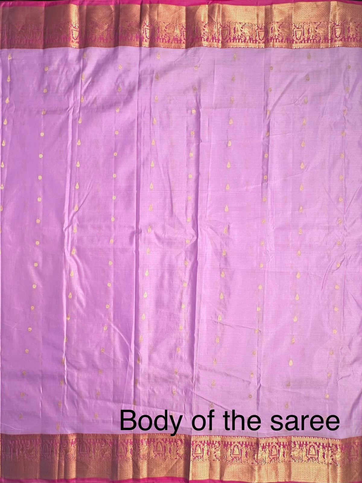 Purple Pondicherry Pure Silk Saree
