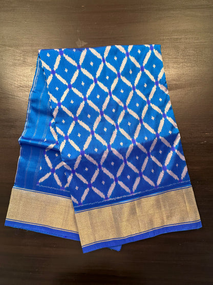Blue Ikkat Patola Handloom Silk Saree