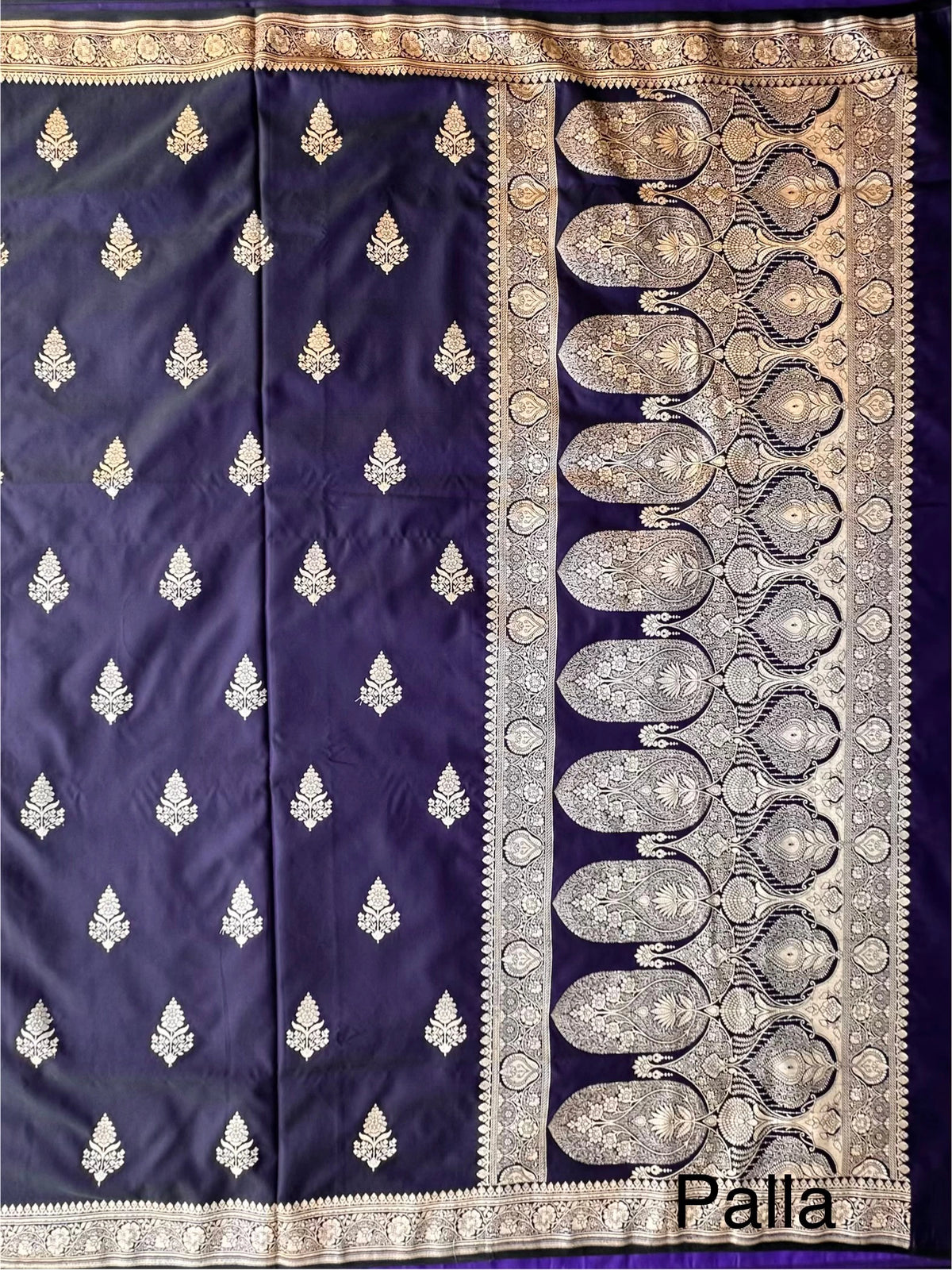 Navy Blue Banarasi Artificial Silk Saree