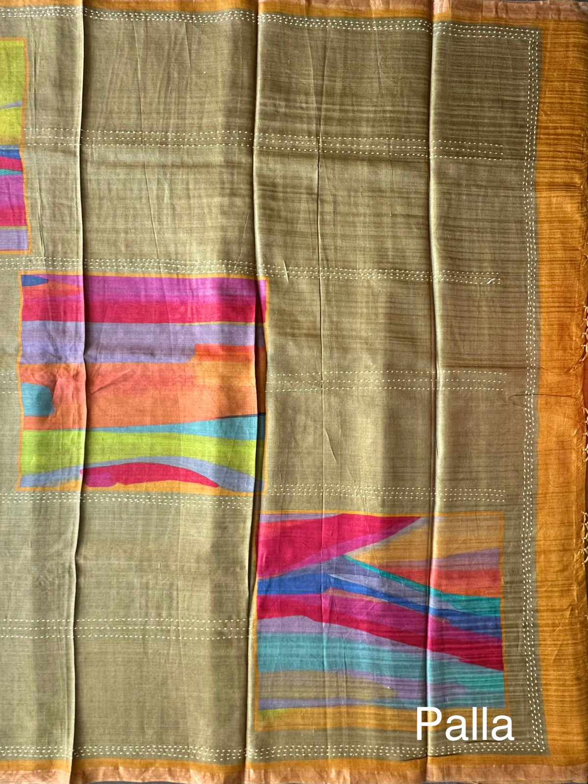 Mehendi Green Pure Tussar Silk Saree