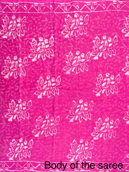 Rani Block Print Pure Cotton Saree
