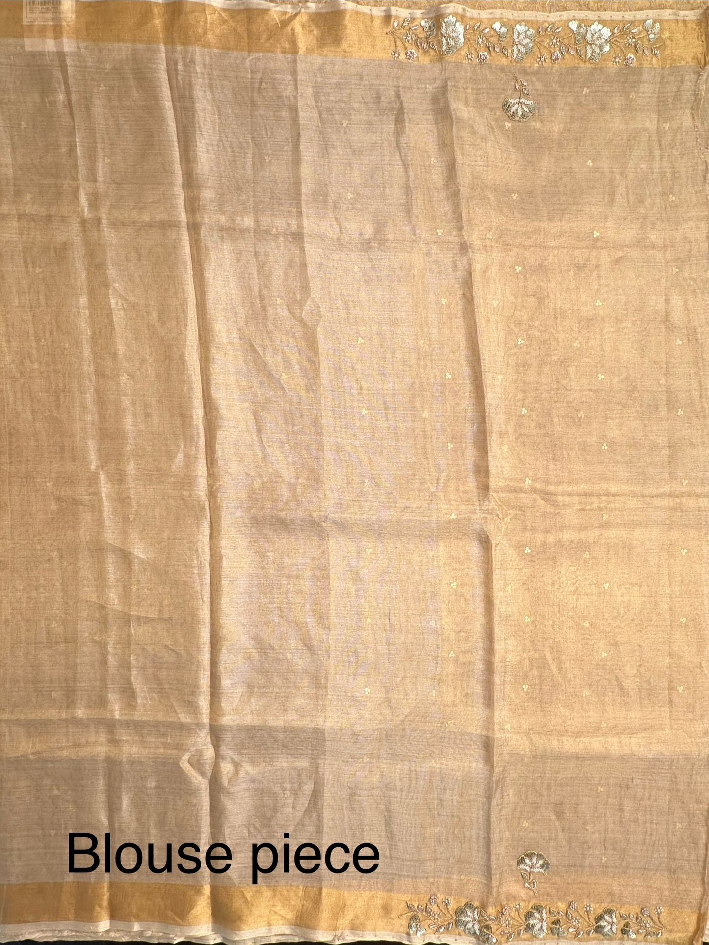 Golden Tissue Silk Saree With Work