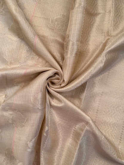 Beige Arvita Kota Doria Fancy Cotton Saree
