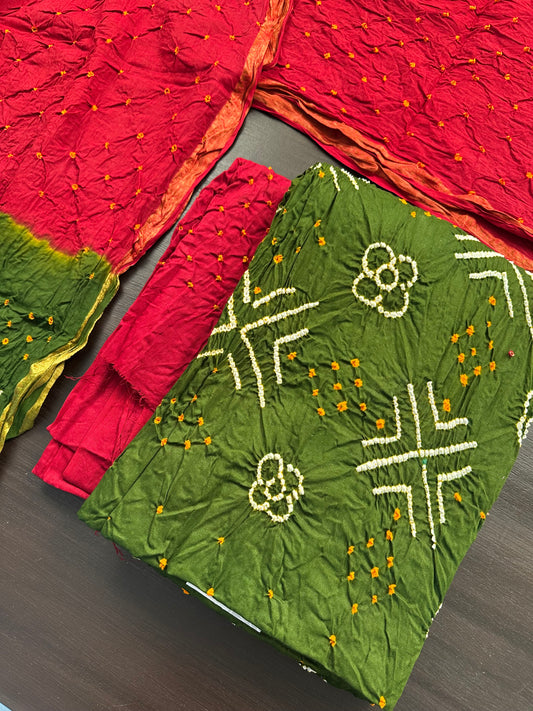Bandhej Jaipuri Cotton Suit