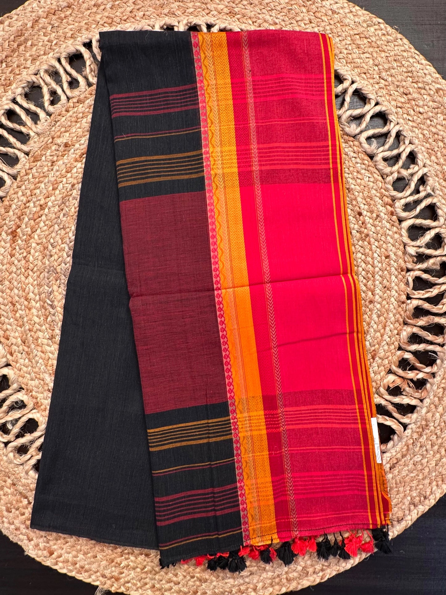 Black Piyali Bengal Cotton Saree
