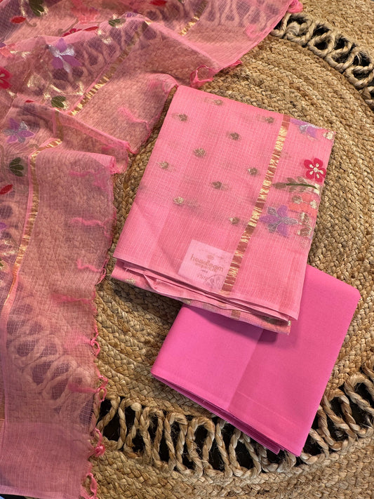 Pink Fancy Cotton 3-Piece Suit