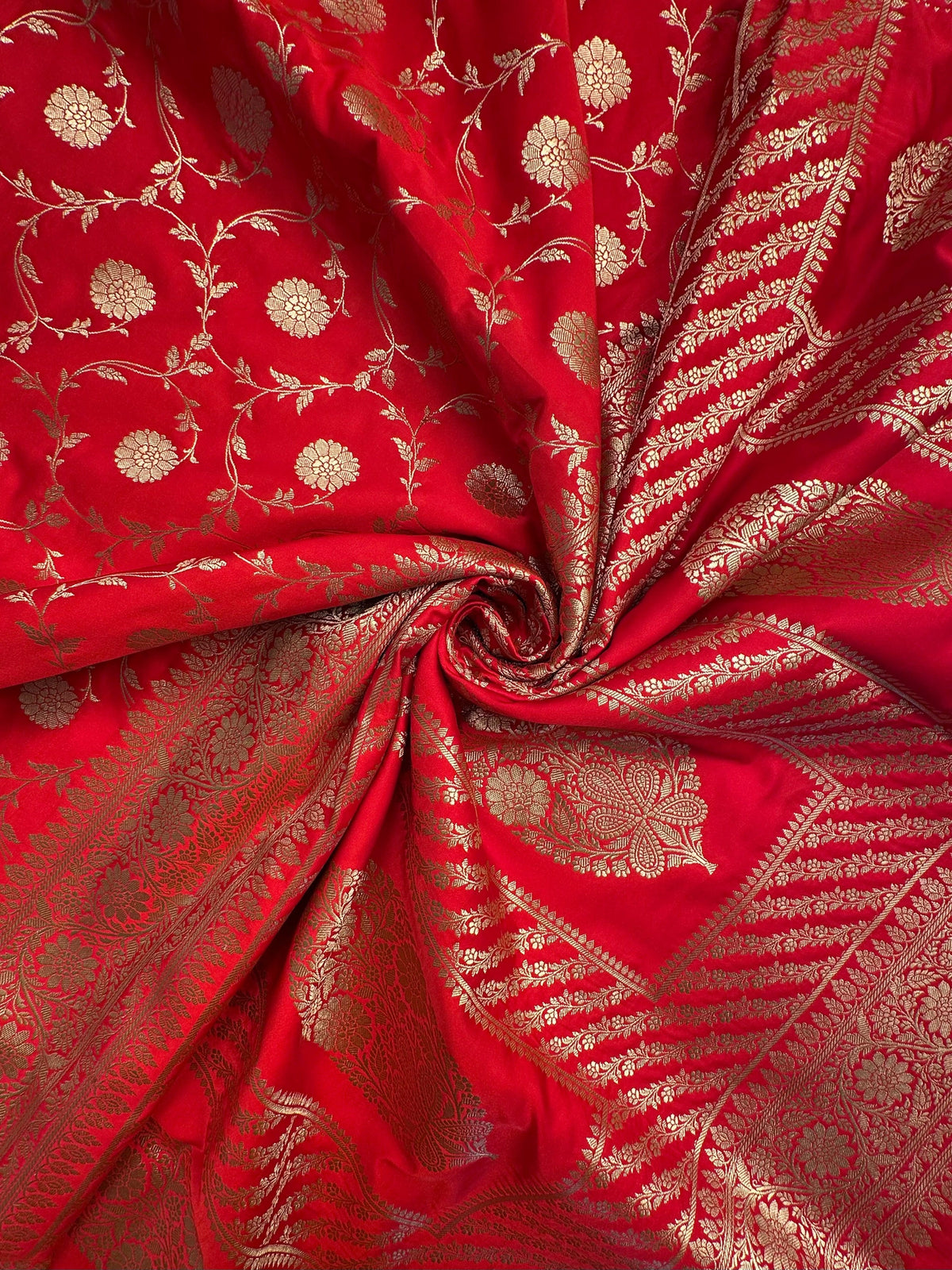 Red Banarasi Jaal Artificial Silk Saree