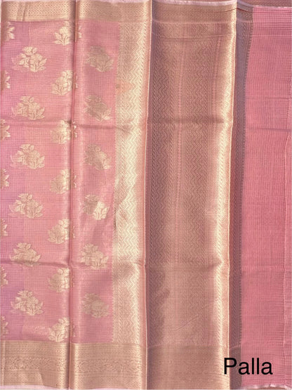 Pink Arvita Kota Doria Fancy Cotton Saree