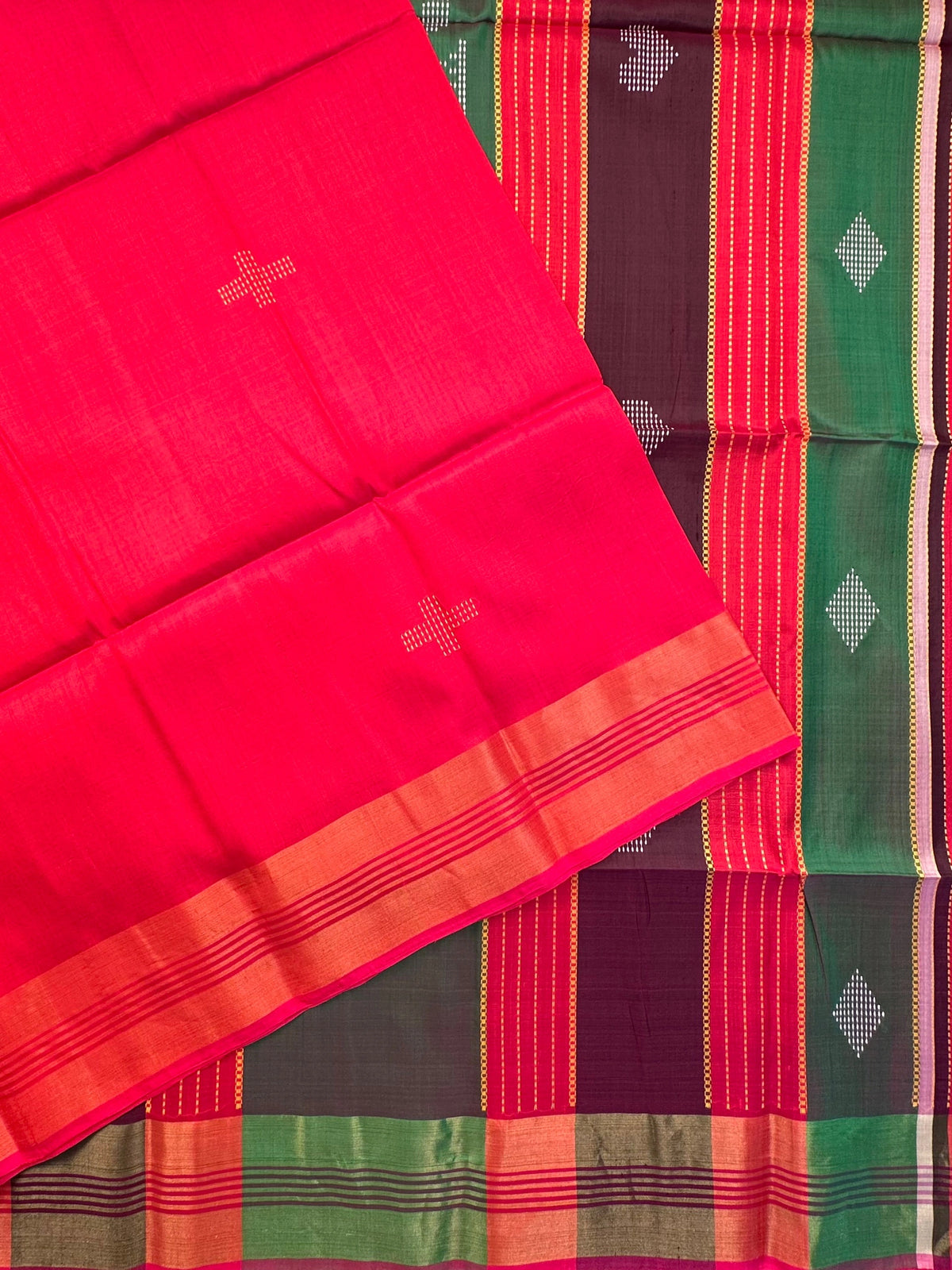 Red-Multi Colour Assam Resham Weave Pure Silk Saree