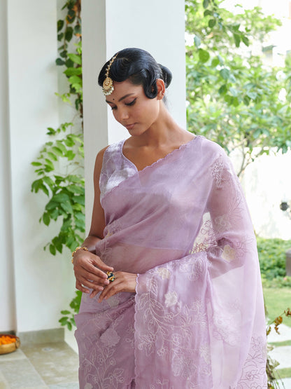 Applique Organza Saree