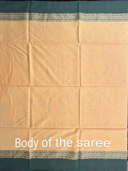 Yellow-Green Tripura Cotton Saree