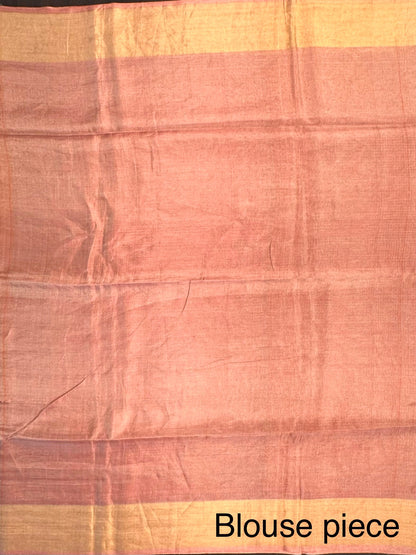 Coral Emboss Pure Tissue Silk Saree