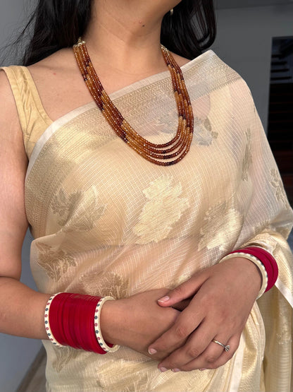 Beige Arvita Kota Doria Fancy Cotton Saree