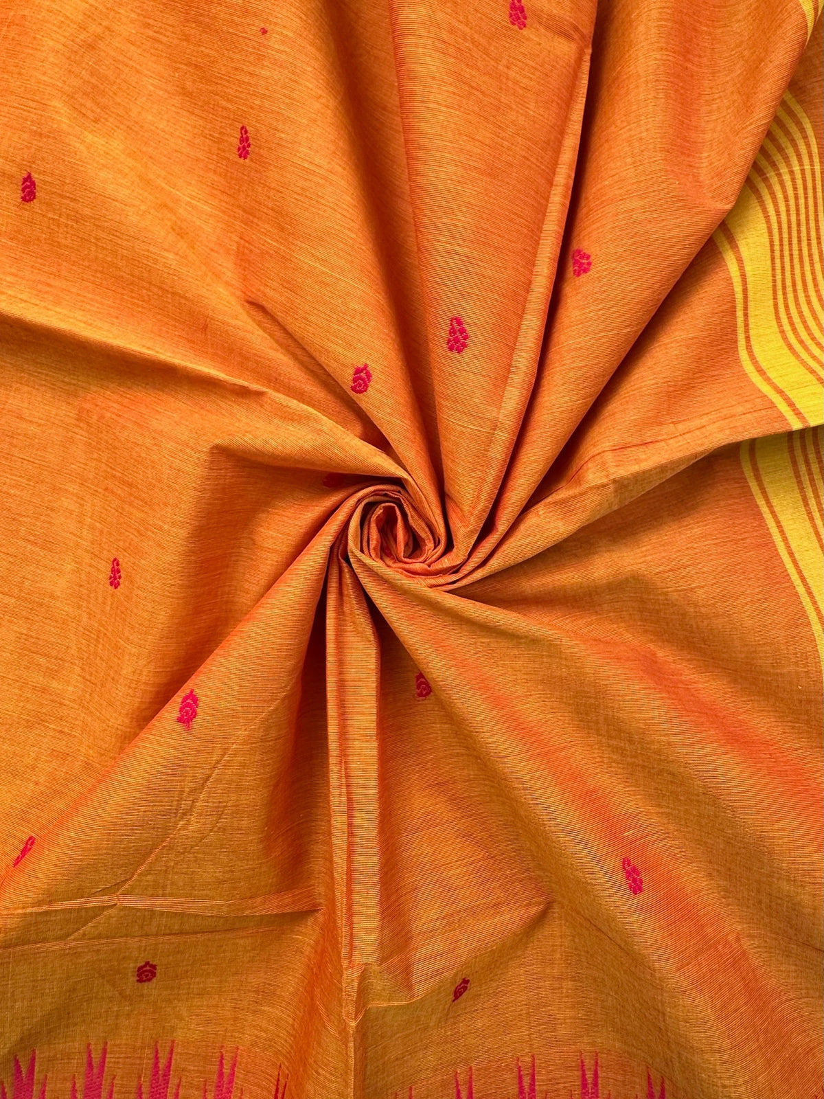 Yellow-Rani Narayanpet Cotton Saree